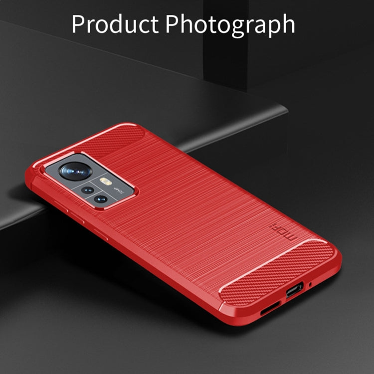 For Xiaomi 12 Pro MOFI Gentleness Brushed Carbon Fiber Soft TPU Case(Red) - free shipping - PMC TechLife - Order now!