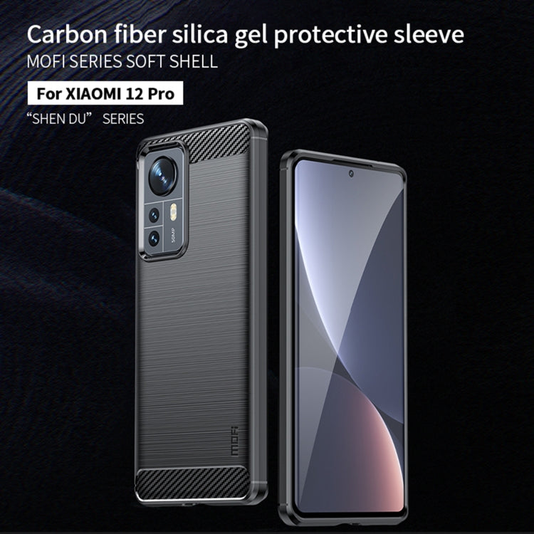 For Xiaomi 12 Pro MOFI Gentleness Brushed Carbon Fiber Soft TPU Case(Red) - free shipping - PMC TechLife - Order now!