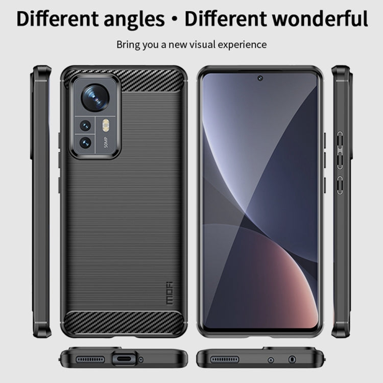 For Xiaomi 12 Pro MOFI Gentleness Brushed Carbon Fiber Soft TPU Case(Red) - free shipping - PMC TechLife - Order now!