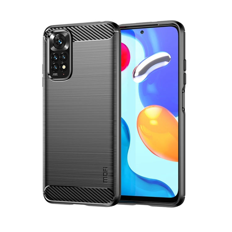 For Xiaomi Redmi Note 11 4G Global / Note 11S 4G MOFI Gentleness Brushed Carbon Fiber TPU Case(Black) - Xiaomi Cases by MOFI | Online Shopping South Africa | PMC Jewellery | Buy Now Pay Later Mobicred