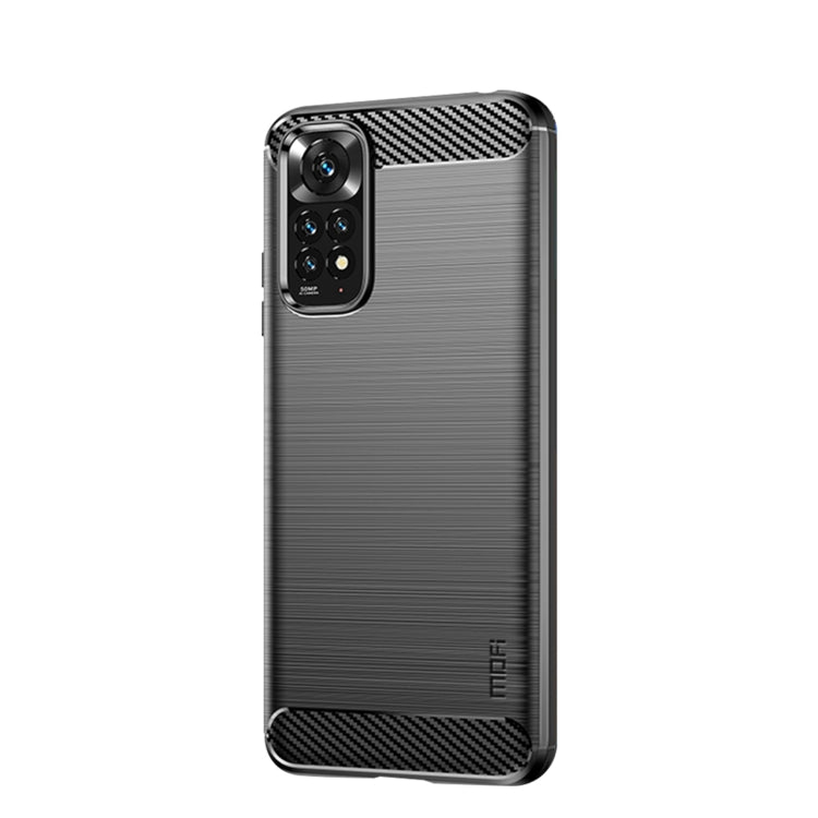 For Xiaomi Redmi Note 11 4G Global / Note 11S 4G MOFI Gentleness Brushed Carbon Fiber TPU Case(Black) - Xiaomi Cases by MOFI | Online Shopping South Africa | PMC Jewellery | Buy Now Pay Later Mobicred