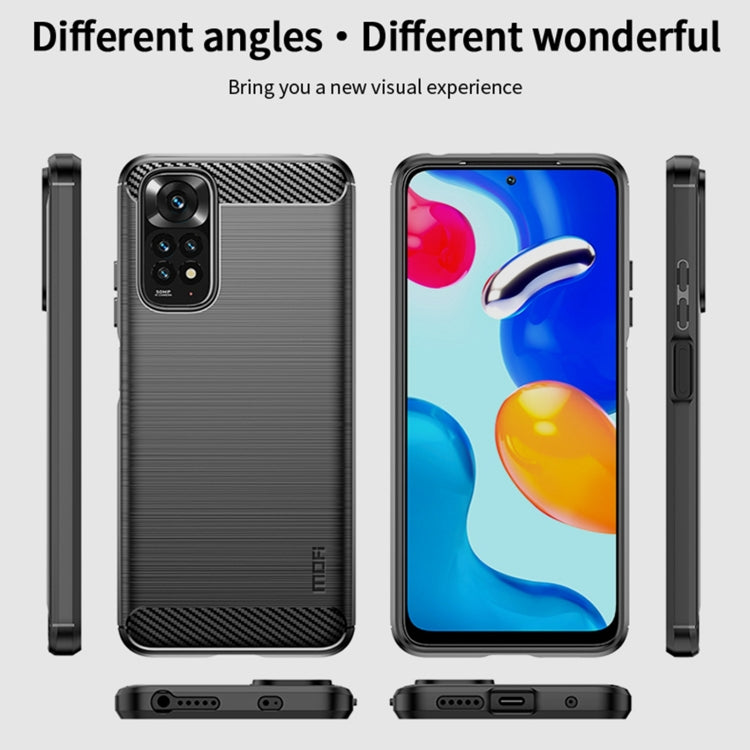 For Xiaomi Redmi Note 11 4G Global / Note 11S 4G MOFI Gentleness Brushed Carbon Fiber TPU Case(Black) - Xiaomi Cases by MOFI | Online Shopping South Africa | PMC Jewellery | Buy Now Pay Later Mobicred