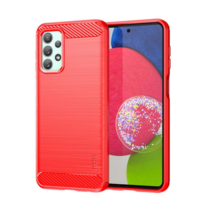 For Samsung Galaxy A23 / M23 / F23 MOFI Gentleness Series Brushed Texture Carbon Fiber Soft TPU Case(Red) - Galaxy Phone Cases by MOFI | Online Shopping South Africa | PMC Jewellery | Buy Now Pay Later Mobicred