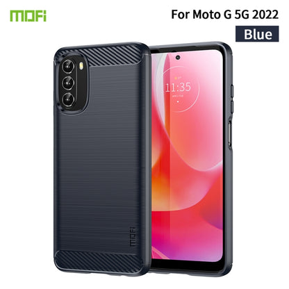 For Motorola Moto G 5G 2022 MOFI Gentleness Series Brushed Texture Carbon Fiber TPU Phone Case(Blue) - Motorola Cases by MOFI | Online Shopping South Africa | PMC Jewellery