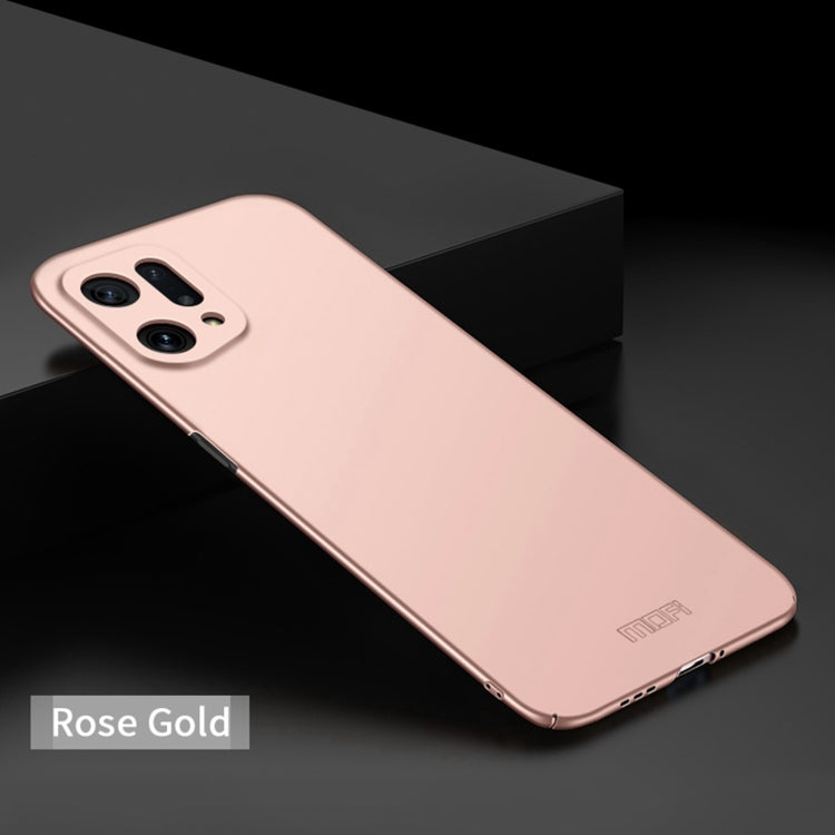 For OPPO Find X5 MOFI Frosted PC Ultra-thin Hard Case(Rose Gold) - OPPO Cases by MOFI | Online Shopping South Africa | PMC TechLife | Buy Now Pay Later Mobicred