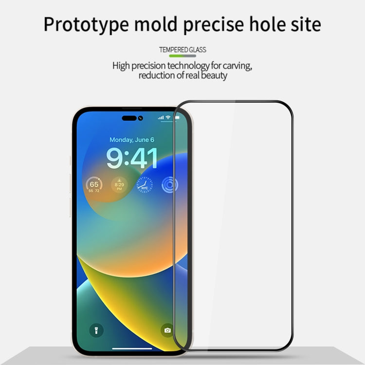 For iPhone 14 Pro MOFI 9H 3D Explosion-proof Curved Screen Tempered Glass Film(Black) - iPhone 14 Pro Tempered Glass by MOFI | Online Shopping South Africa | PMC TechLife