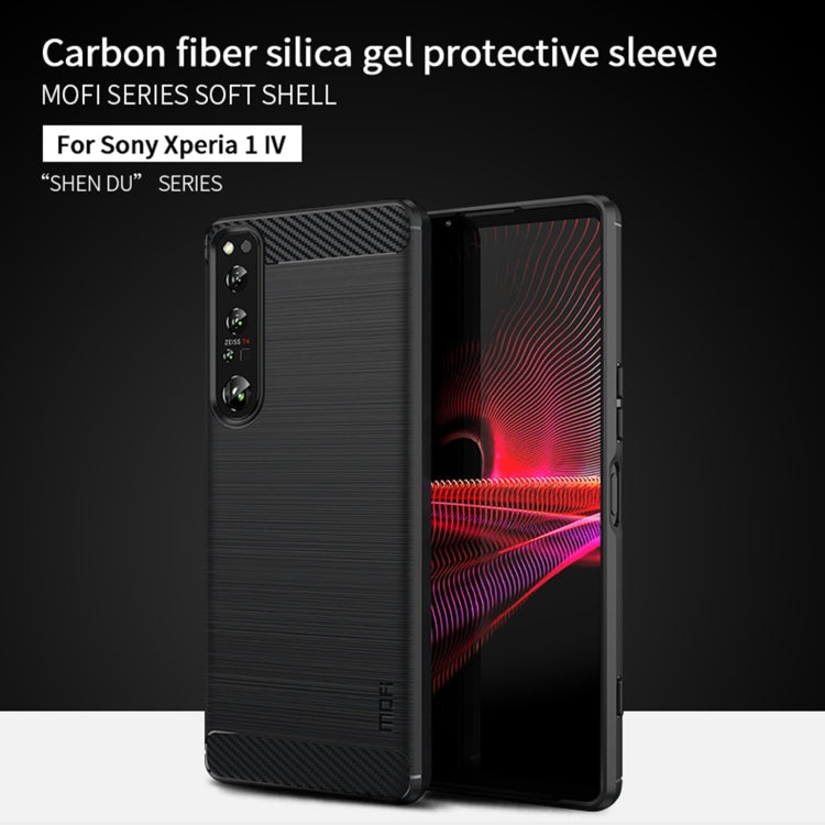 For Sony Xperia 1 IV MOFI Gentleness Series Brushed Texture Carbon Fiber Soft TPU Case(Black) - Sony Cases by MOFI | Online Shopping South Africa | PMC TechLife | Buy Now Pay Later Mobicred