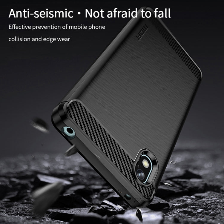 For Sony Xperia Ace 3 MOFI Gentleness Brushed Carbon Fiber Soft TPU Case(Black) - Sony Cases by MOFI | Online Shopping South Africa | PMC Jewellery