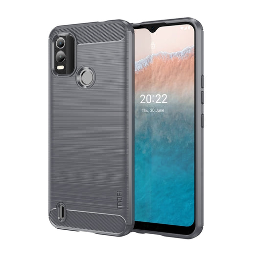 For Nokia C21 Plus MOFI Gentleness Brushed Carbon Fiber Soft TPU Case(Gray) - Nokia Cases by MOFI | Online Shopping South Africa | PMC Jewellery | Buy Now Pay Later Mobicred