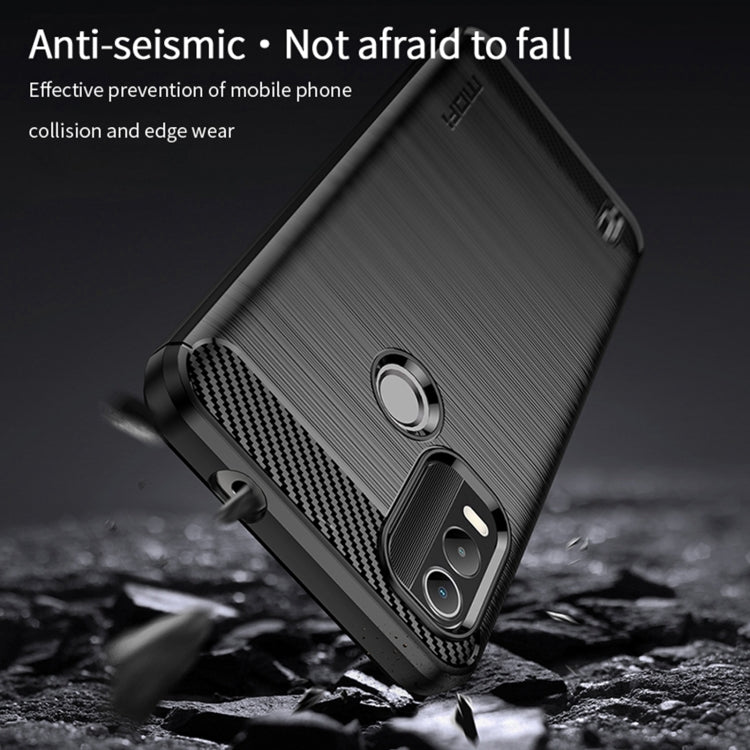 For Nokia C21 Plus MOFI Gentleness Brushed Carbon Fiber Soft TPU Case(Gray) - Nokia Cases by MOFI | Online Shopping South Africa | PMC Jewellery