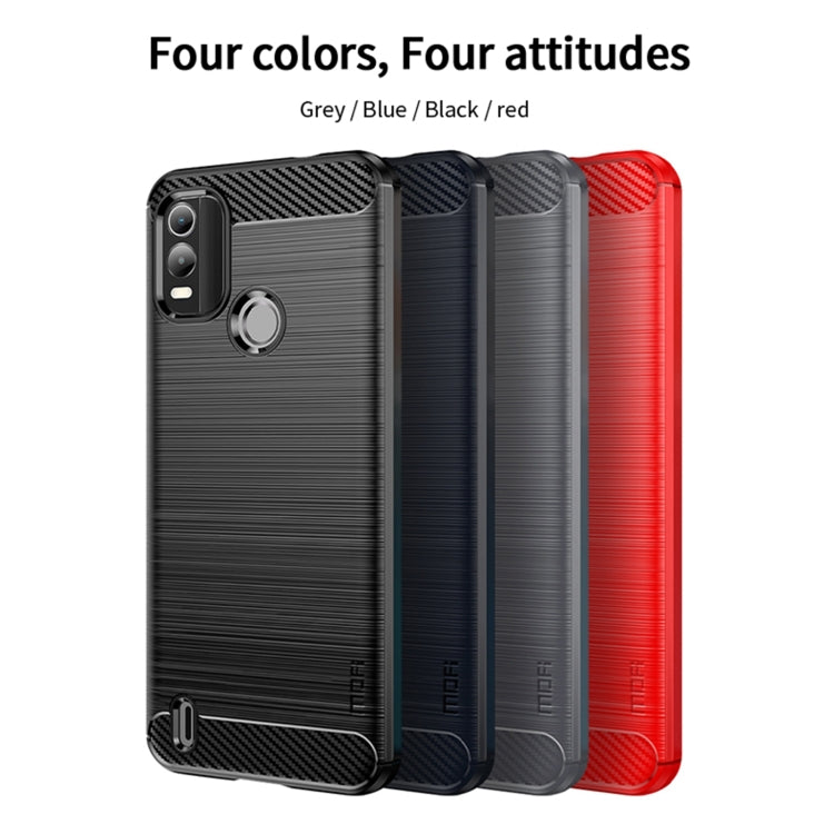 For Nokia C21 Plus MOFI Gentleness Brushed Carbon Fiber Soft TPU Case(Red) - Nokia Cases by MOFI | Online Shopping South Africa | PMC TechLife | Buy Now Pay Later Mobicred