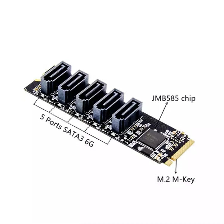 ST532 M.2 NGFF To 5 Ports SATA3.0 Hard Disk Expansion Card Adapter In Stock - Card Adapter by PMC Jewellery | Online Shopping South Africa | PMC Jewellery | Buy Now Pay Later Mobicred