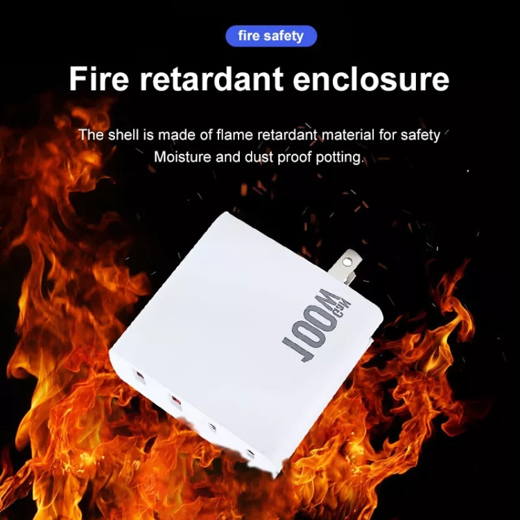 GaN 100W Dual USB + Dual USB-C/Type-C Multi Port Charger for Apple MacBook Series US / EU Plug - Cable & Adapter by PMC Jewellery | Online Shopping South Africa | PMC Jewellery | Buy Now Pay Later Mobicred