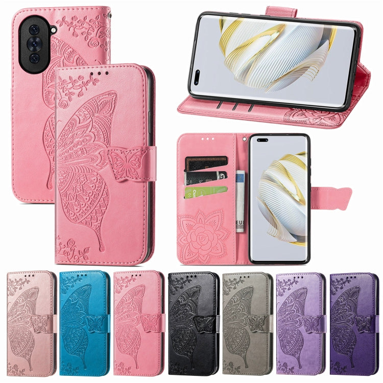 For Huawei Nova 10 Pro Butterfly Love Flower Embossed Leather Phone Case(Lavender) - free shipping - PMC TechLife - Order now!