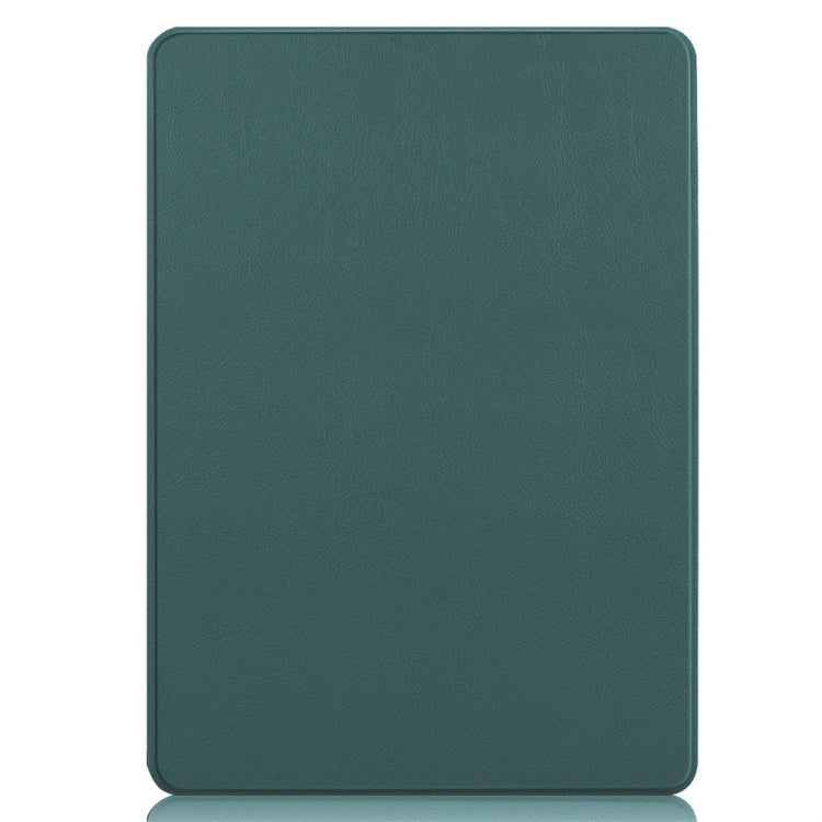 For Microsoft Surface Pro 9 JUNSUNMAY Custer Solid Color 3-Fold Stand Leather Tablet Case(Dark Green) - free shipping - PMC TechLife - Order now!