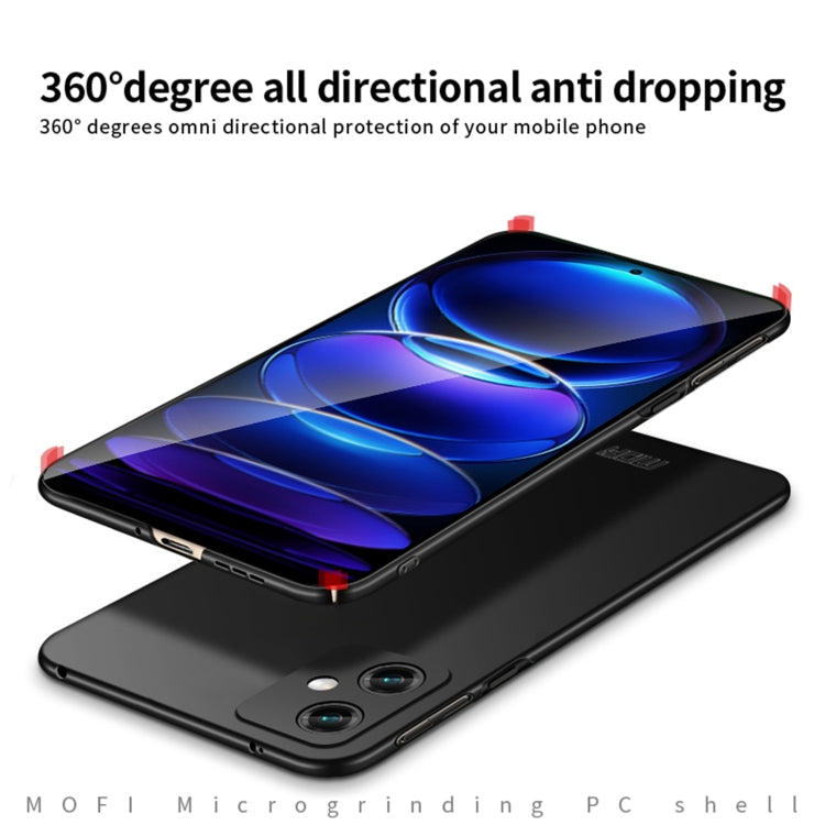 For Xiaomi Redmi Note 12 China MOFI Micro Frosted PC Ultra-thin Hard Case(Black) - Note 12 Cases by MOFI | Online Shopping South Africa | PMC Jewellery