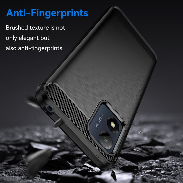 For Motorola Moto E13 Brushed Texture Carbon Fiber TPU Phone Case(Black) - Motorola Cases by PMC TechLife | Online Shopping South Africa | PMC TechLife | Buy Now Pay Later Mobicred