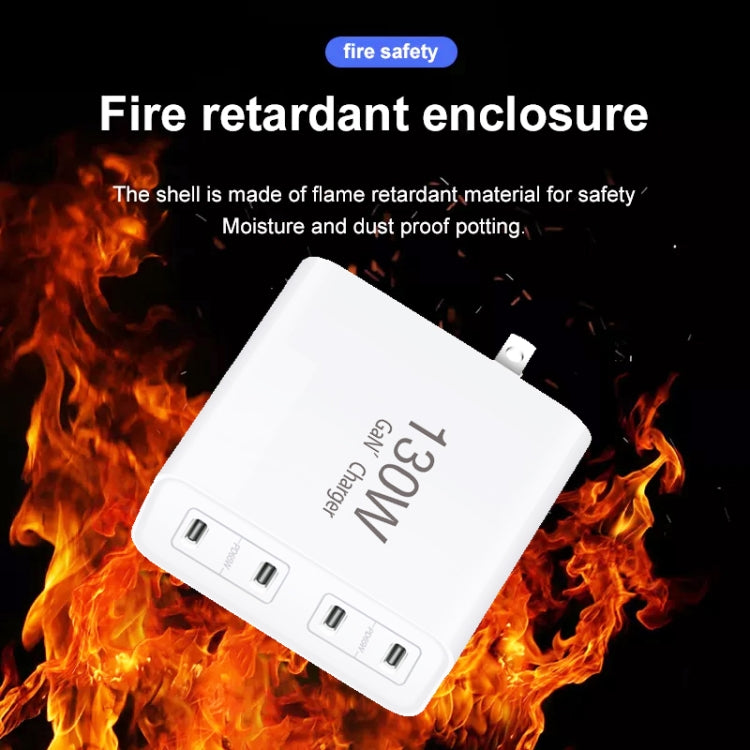 GaN 130W 4-Port USB-C PD65W / PD30W Multi Port Type-C Charger with  1.8m Type-C to MagSafe 1 / L Header Data Cable US / EU Plug - Cable & Adapter by PMC Jewellery | Online Shopping South Africa | PMC Jewellery | Buy Now Pay Later Mobicred