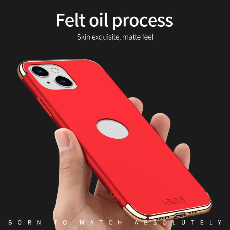 For iPhone 14 MOFI Yatun Series 3 in 1 Stitching PC Phone Case(Gold) - iPhone 14 Cases by MOFI | Online Shopping South Africa | PMC TechLife