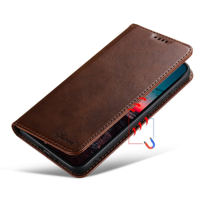 For Samsung Galaxy S24 5G Suteni Calf Texture Horizontal Flip Leather Phone Case(Brown) - Galaxy S24 5G Cases by Suteni | Online Shopping South Africa | PMC Jewellery | Buy Now Pay Later Mobicred