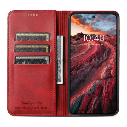 For Samsung Galaxy S24+ 5G Suteni Calf Texture Horizontal Flip Leather Phone Case(Red) - Galaxy S24+ 5G Cases by Suteni | Online Shopping South Africa | PMC Jewellery | Buy Now Pay Later Mobicred