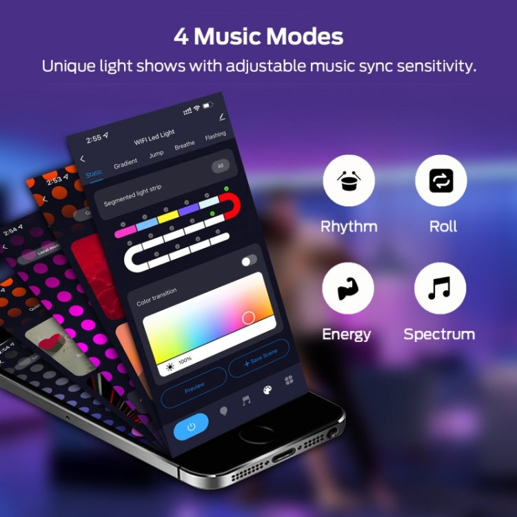 SAL006BS 2 LED Light Tube Music Synchronization WiFi Smart Night Light - Novelty Lighting by PMC TechLife | Online Shopping South Africa | PMC TechLife | Buy Now Pay Later Mobicred