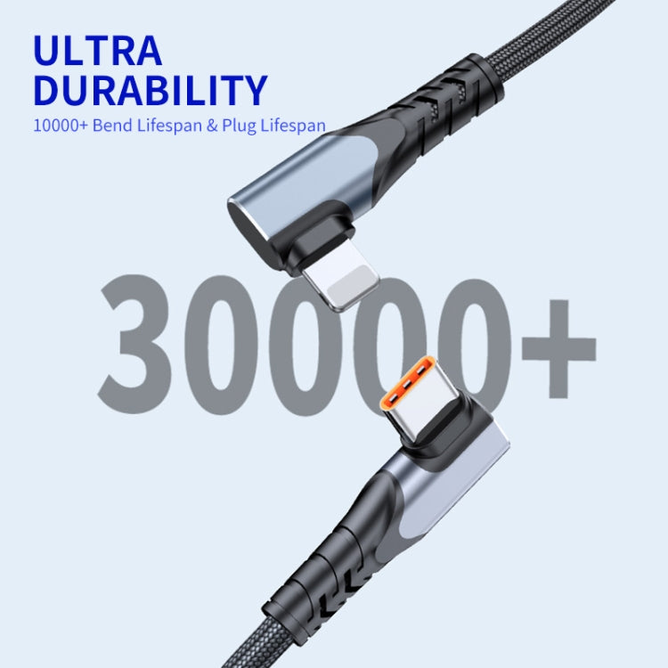 ENKAY Hat-Prince PD 20W Type-C to 8 Pin Dual Elbow Fast Charging Data Cable, Length:1m(Black) - free shipping - PMC Jewellery - Order now!
