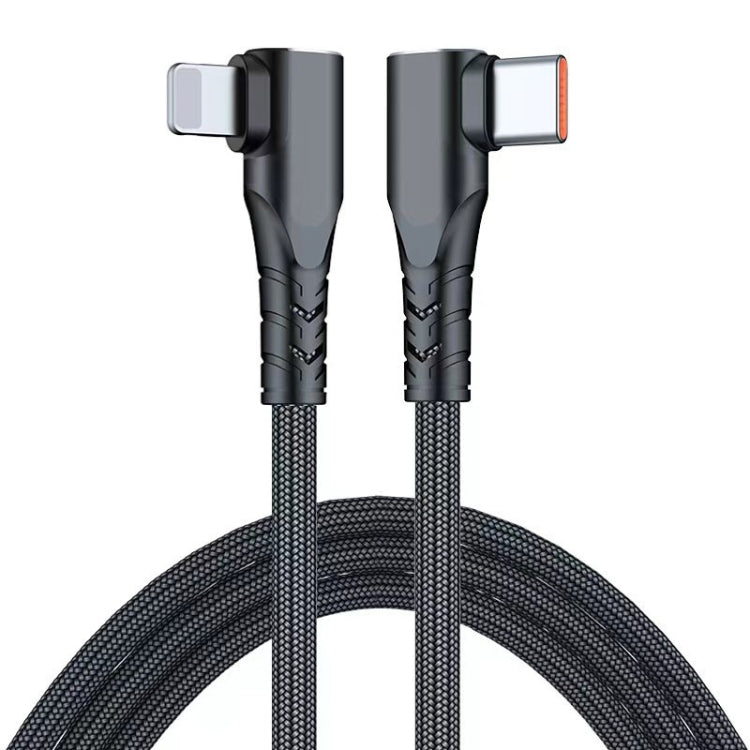 ENKAY Hat-Prince PD 20W Type-C to 8 Pin Dual Elbow Fast Charging Data Cable, Length:2m(Black) - free shipping - PMC Jewellery - Order now!