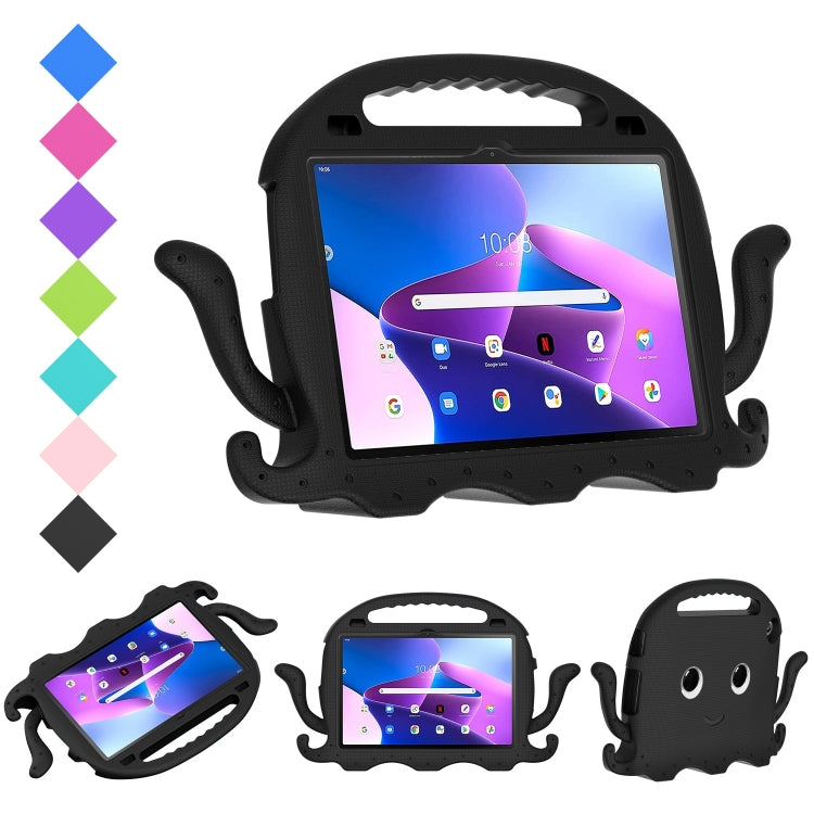 For Lenovo Tab M10 3rd Gen 10.1 TB-328 Octopus Style EVA Hybrid PC Shockproof Tablet Case with Strap(Black) - Lenovo by PMC TechLife | Online Shopping South Africa | PMC TechLife | Buy Now Pay Later Mobicred