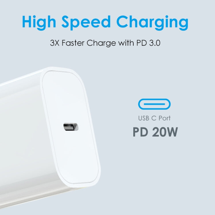 NORTHJO NOPD2001 PD 20W USB-C / Type-C Single Port Fast Charger, Plug Type:EU Plug(White) - free shipping - PMC Jewellery - Order now!