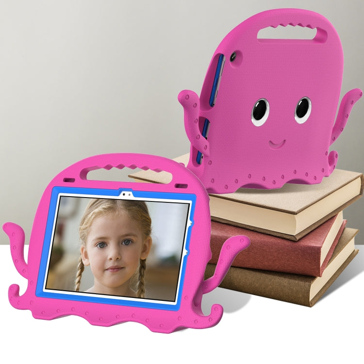 For Amazon Kindle Fire HD10 2021 Octopus Style EVA + PC Tablet Case with Strap(RoseRed) - Amazon by PMC TechLife | Online Shopping South Africa | PMC TechLife | Buy Now Pay Later Mobicred