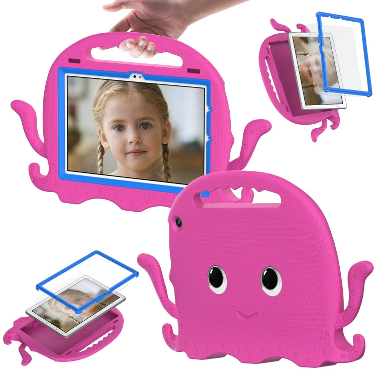 For Amazon Kindle Fire HD10 2021 Octopus Style EVA + PC Tablet Case with Strap(RoseRed) - Amazon by PMC TechLife | Online Shopping South Africa | PMC TechLife | Buy Now Pay Later Mobicred
