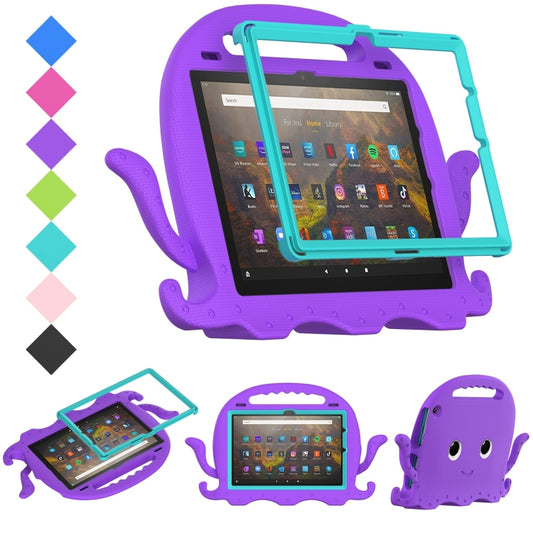 For Amazon Kindle Fire HD10 2021 Octopus Style EVA + PC Tablet Case with Strap(Purple) - Amazon by PMC Jewellery | Online Shopping South Africa | PMC Jewellery | Buy Now Pay Later Mobicred