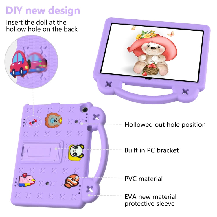 For Amazon Fire HD 10 2021 Handle Kickstand Children EVA Shockproof PC Tablet Case(Light Purple) - Amazon by PMC TechLife | Online Shopping South Africa | PMC TechLife | Buy Now Pay Later Mobicred