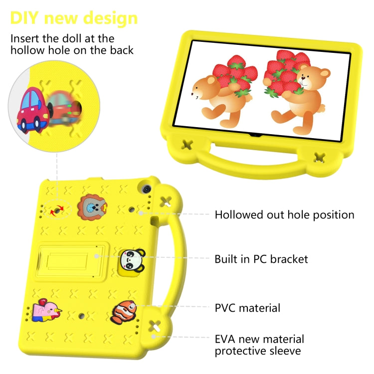 For Amazon Fire HD 10 2021 Handle Kickstand Children EVA Shockproof PC Tablet Case(Yellow) - Amazon by PMC TechLife | Online Shopping South Africa | PMC TechLife | Buy Now Pay Later Mobicred