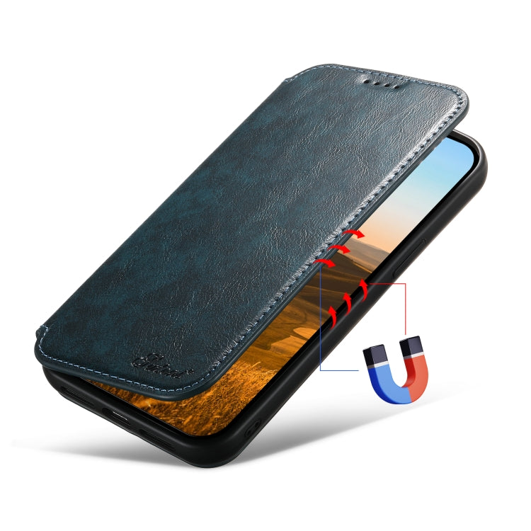 For iPhone 12 / 12 Pro Suteni J05 Leather Magnetic Magsafe Phone Case(Blue) - iPhone 12 / 12 Pro Cases by Suteni | Online Shopping South Africa | PMC Jewellery | Buy Now Pay Later Mobicred