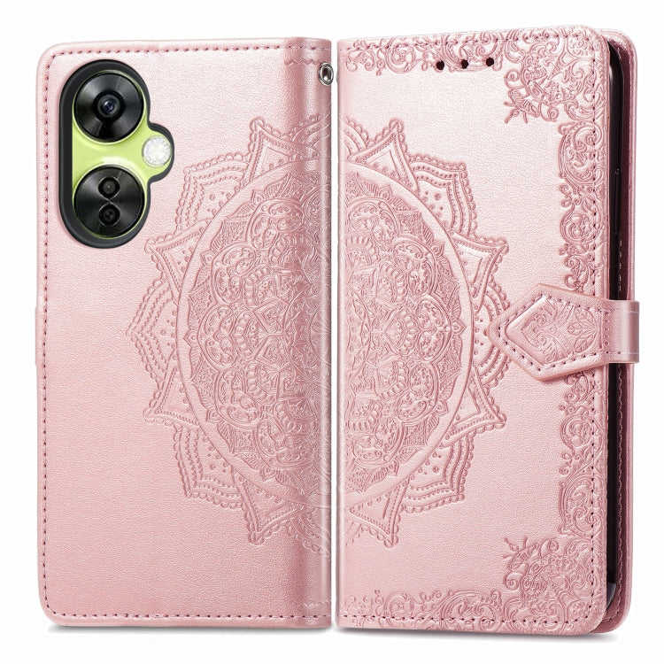 For OnePlus Nord CE 3 Lite Mandala Flower Embossed Leather Phone Case(Rose Gold) - OnePlus Cases by PMC TechLife | Online Shopping South Africa | PMC TechLife | Buy Now Pay Later Mobicred