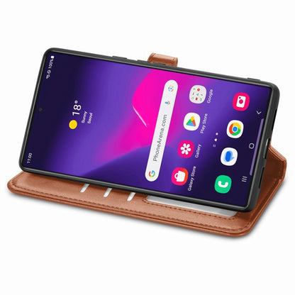 For Samsung Galaxy S25 Ultra 5G Retro Solid Color Buckle Leather Phone Case(Brown) - Galaxy S25 Ultra 5G Cases by PMC Jewellery | Online Shopping South Africa | PMC Jewellery | Buy Now Pay Later Mobicred