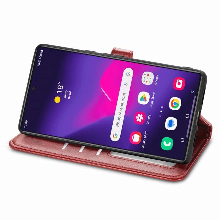 For Samsung Galaxy S25 Ultra 5G Retro Solid Color Buckle Leather Phone Case(Red) - Galaxy S25 Ultra 5G Cases by PMC Jewellery | Online Shopping South Africa | PMC Jewellery | Buy Now Pay Later Mobicred