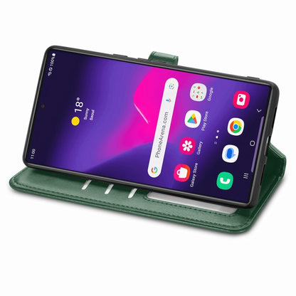 For Samsung Galaxy S25+ 5G Retro Solid Color Buckle Leather Phone Case(Green) - Galaxy S25+ 5G Cases by PMC Jewellery | Online Shopping South Africa | PMC Jewellery | Buy Now Pay Later Mobicred