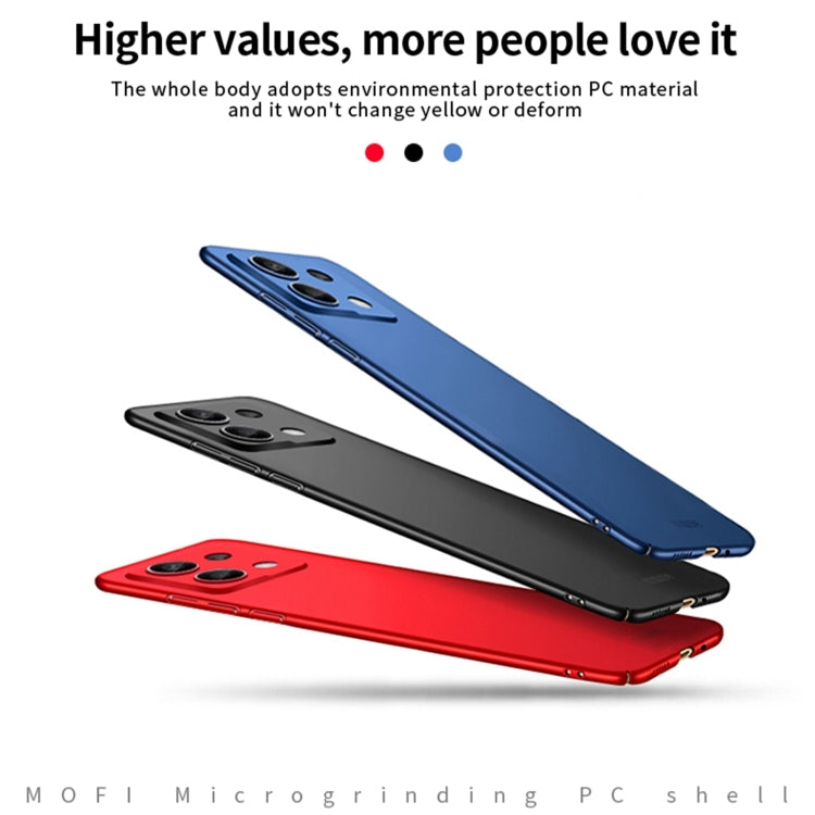 For Xiaomi Redmi Note 13 5G MOFI Micro-Frosted PC Ultra-thin Hard Phone Case(Black) - Xiaomi Cases by MOFI | Online Shopping South Africa | PMC TechLife | Buy Now Pay Later Mobicred