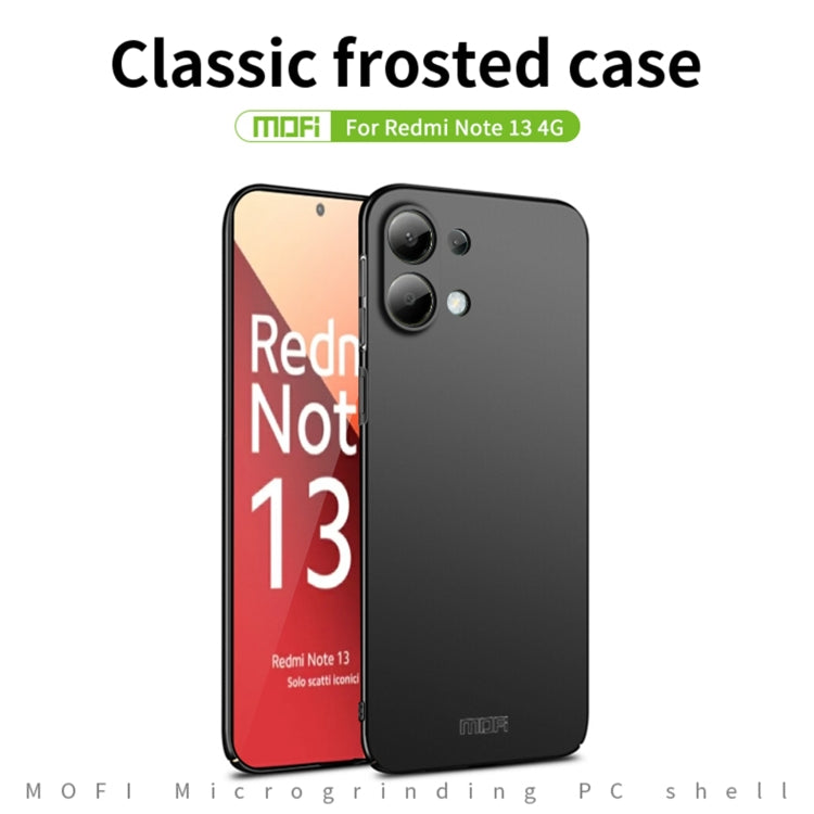 For Xiaomi Redmi Note 13 4G MOFI Micro-Frosted PC Ultra-thin Hard Phone Case(Black) - Note 13 Cases by MOFI | Online Shopping South Africa | PMC TechLife