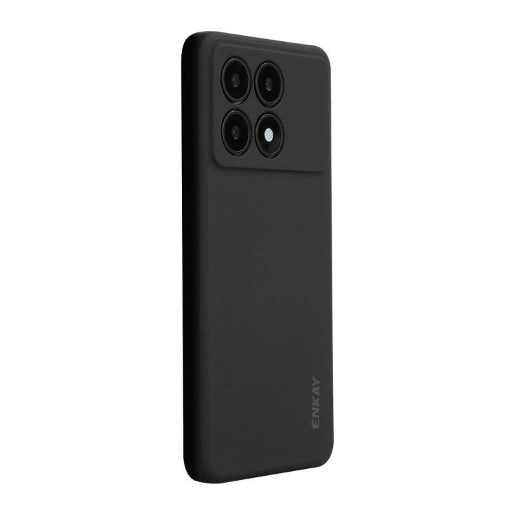 For Xiaomi Poco F6 Pro / Redmi K70 ENKAY Hat-Prince Liquid Silicone Shockproof Soft Phone Case(Black) - K70 Cases by ENKAY | Online Shopping South Africa | PMC Jewellery | Buy Now Pay Later Mobicred