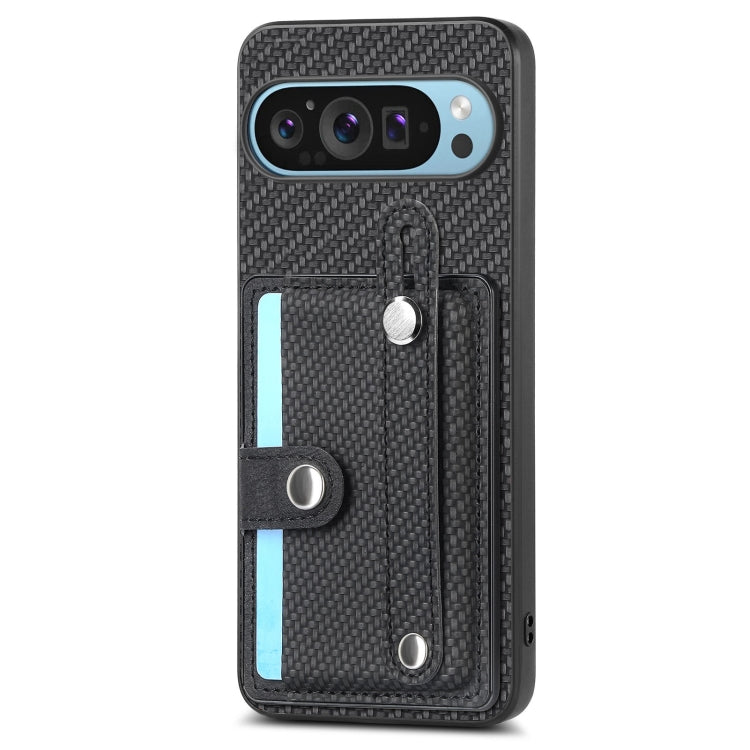 For Google Pixel 9 Pro Wristband Kickstand Card Wallet Back Cover Phone Case with Tool Knife(Black) - Google Cases by PMC TechLife | Online Shopping South Africa | PMC TechLife | Buy Now Pay Later Mobicred