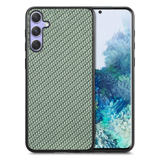 For Samsung Galaxy S25+ 5G Carbon Fiber Texture Leather Back Cover Phone Case(Green) - Galaxy Phone Cases by PMC Jewellery | Online Shopping South Africa | PMC Jewellery | Buy Now Pay Later Mobicred