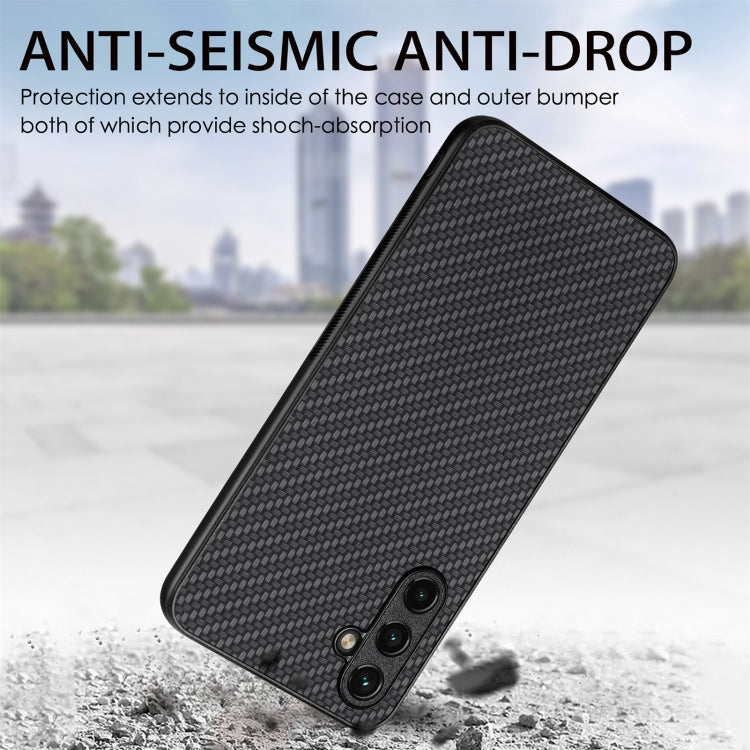 For Samsung Galaxy S25 5G Carbon Fiber Texture Leather Back Cover Phone Case(Brown) - Galaxy Phone Cases by PMC Jewellery | Online Shopping South Africa | PMC Jewellery | Buy Now Pay Later Mobicred