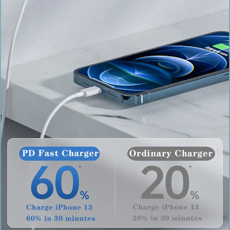 35W PD3.0 USB-C / Type-C Dual Port Charger with 2m Type-C to 8 Pin Data Cable, US Plug - free shipping - PMC Jewellery - Order now!