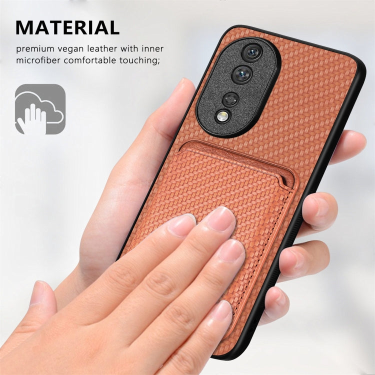 For Honor 80 Pro Carbon Fiber Leather Card Magsafe Phone Case(Brown) - free shipping - PMC TechLife - Order now!