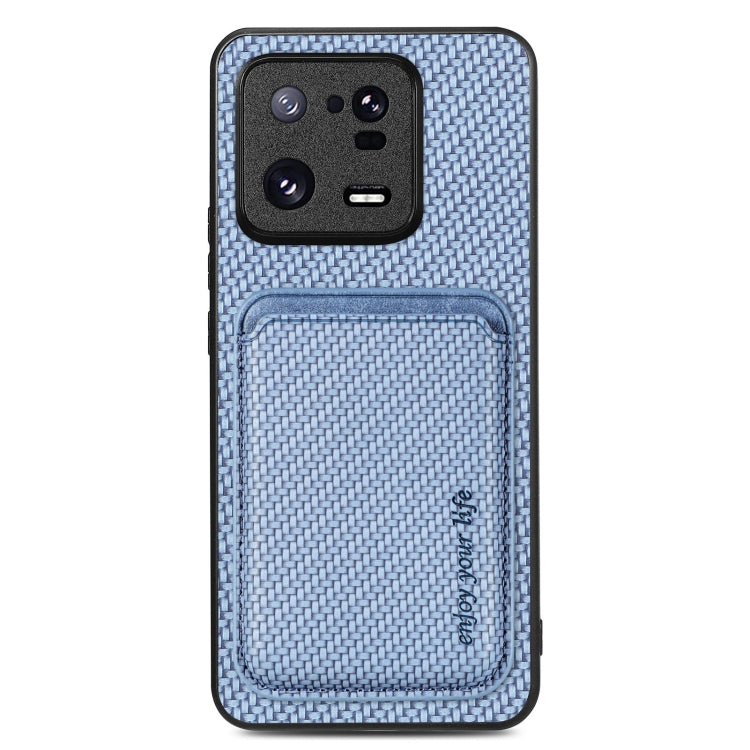 For Xiaomi 13 Pro Carbon Fiber Leather Card Magsafe Phone Case(Blue) - 13 Pro Cases by PMC TechLife | Online Shopping South Africa | PMC TechLife