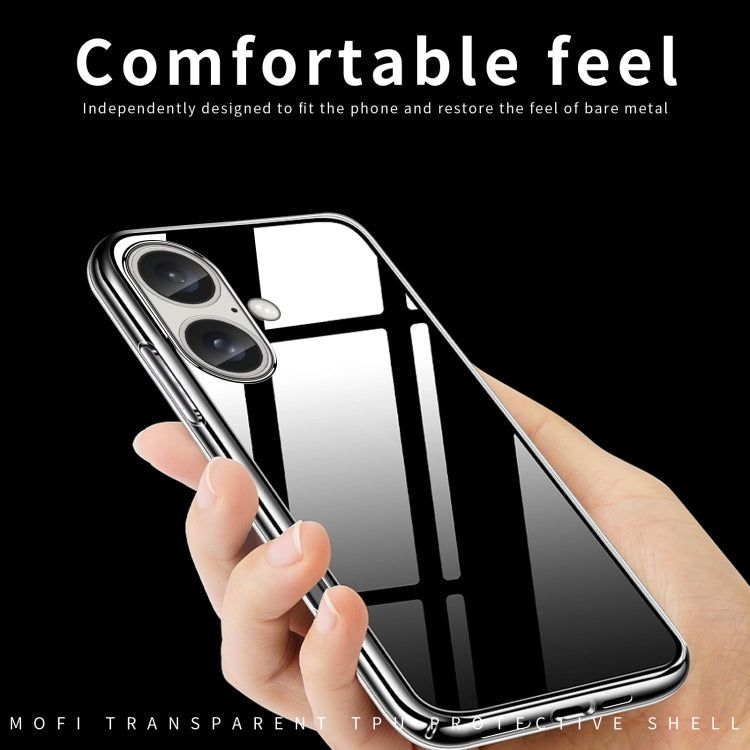 For iPhone 16 MOFI Ming Series Ultra-thin TPU Phone Case(Transparent) - iPhone 16 Cases by MOFI | Online Shopping South Africa | PMC Jewellery | Buy Now Pay Later Mobicred